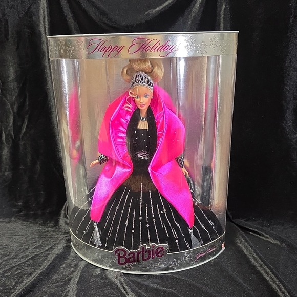 1998 Happy Holidays Special Edition Barbie Doll Elegant In Pink & Black NIB